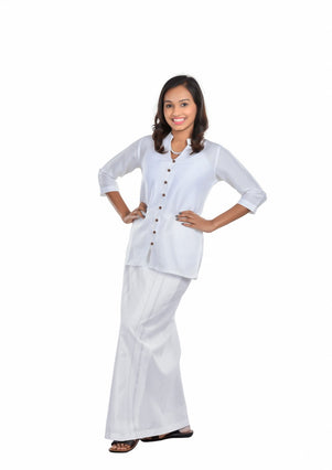 Ladies White Lungi Dress
