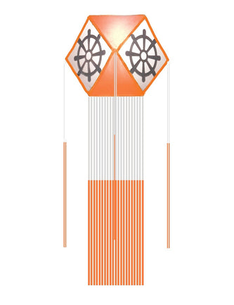 Vesak Lantern - Orange & White